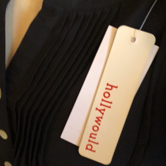 Black Embellished Top by hollywould Size L - Picture 8 of 11